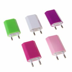 Сетевое зарядное устройство универсальное USB, МИКС, 1,0А